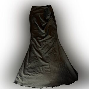 Elegant Black Satin Skirt